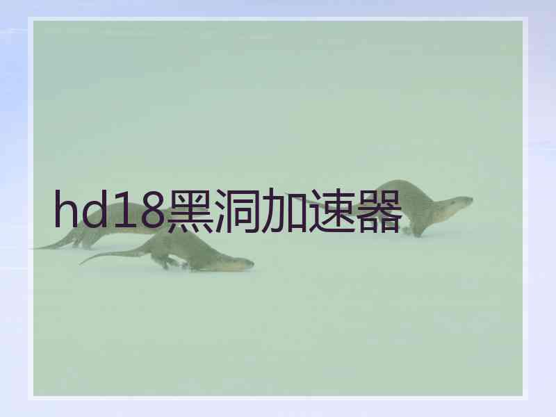 hd18黑洞加速器