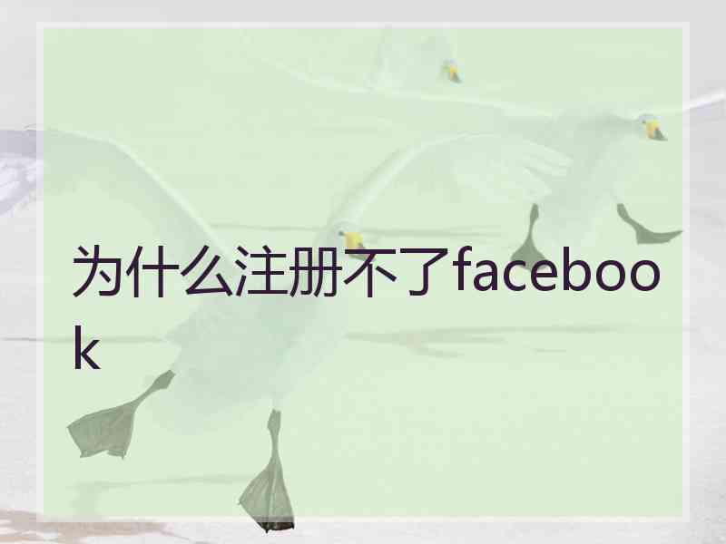 为什么注册不了facebook