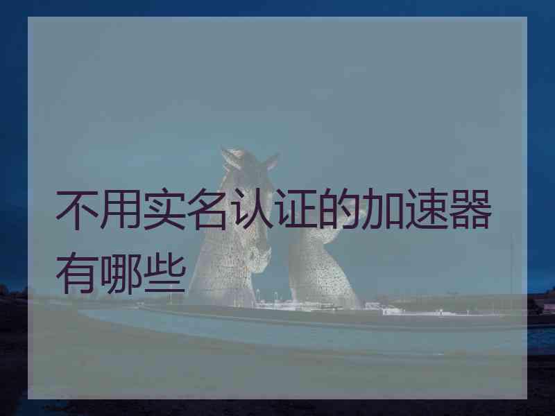 不用实名认证的加速器有哪些