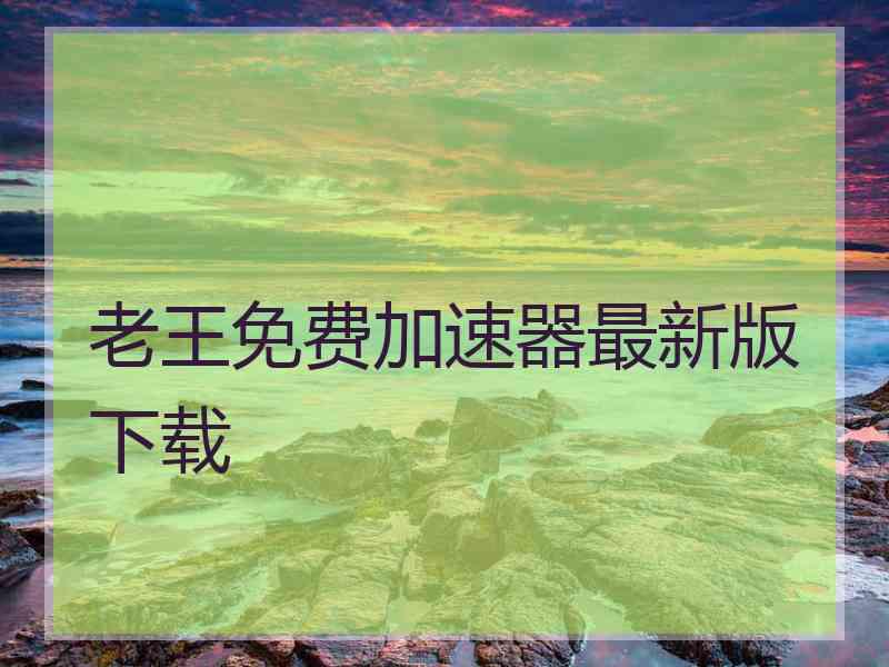 老王免费加速器最新版下载
