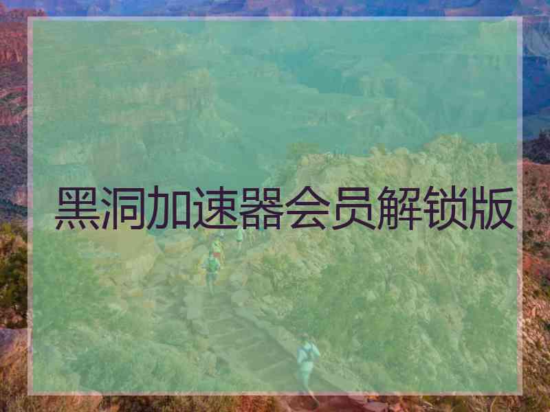 黑洞加速器会员解锁版