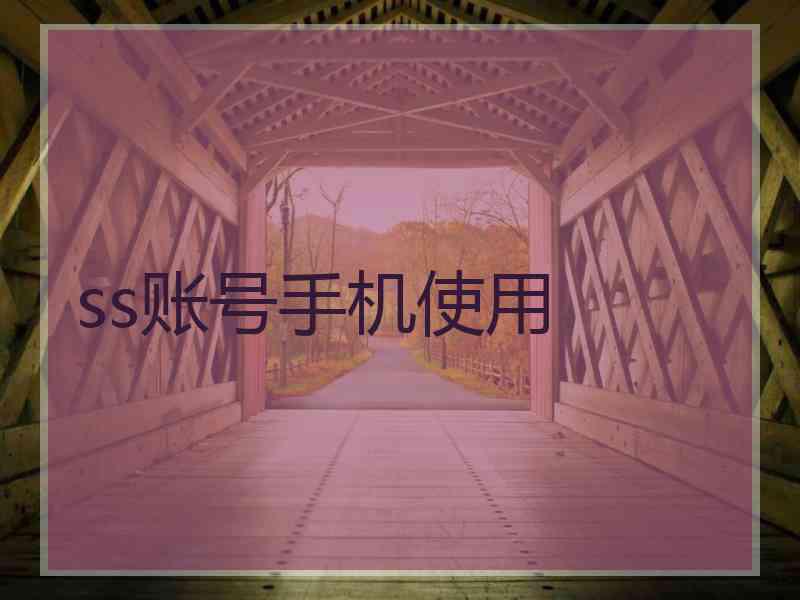 ss账号手机使用