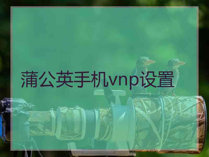 蒲公英手机vnp设置