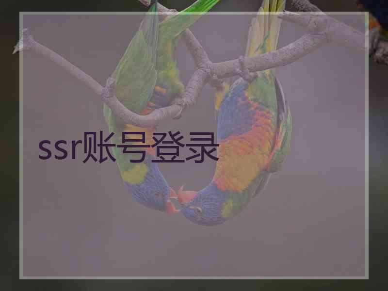 ssr账号登录