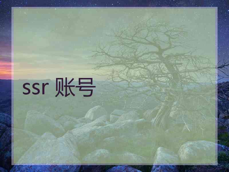 ssr 账号