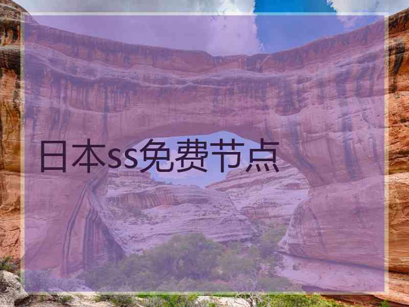 日本ss免费节点
