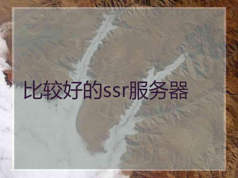 比较好的ssr服务器