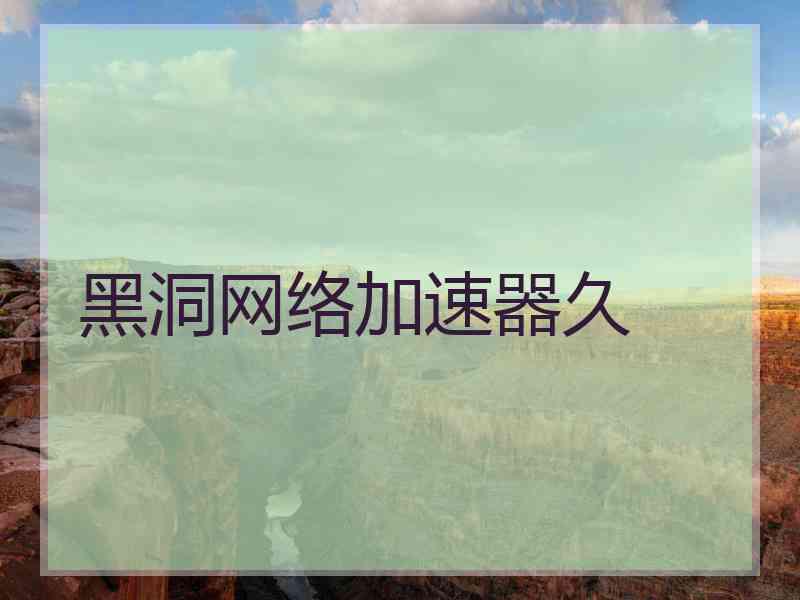 黑洞网络加速器久