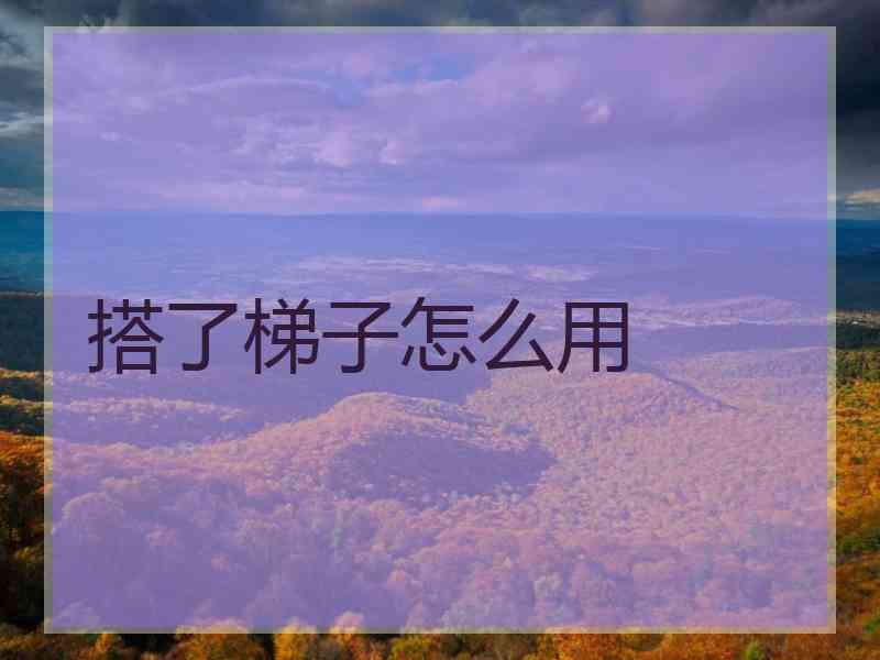 搭了梯子怎么用