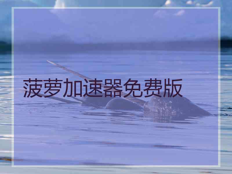 菠萝加速器免费版