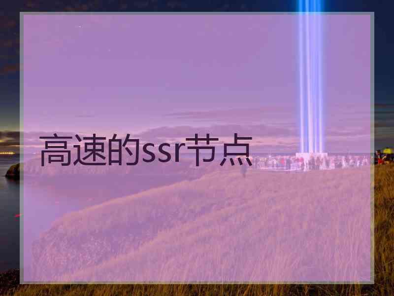 高速的ssr节点