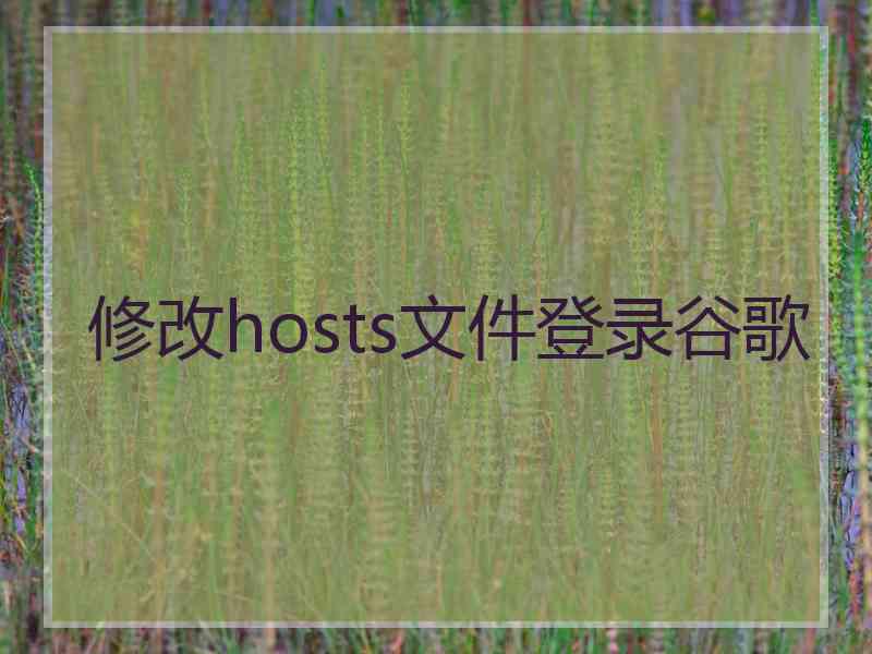 修改hosts文件登录谷歌