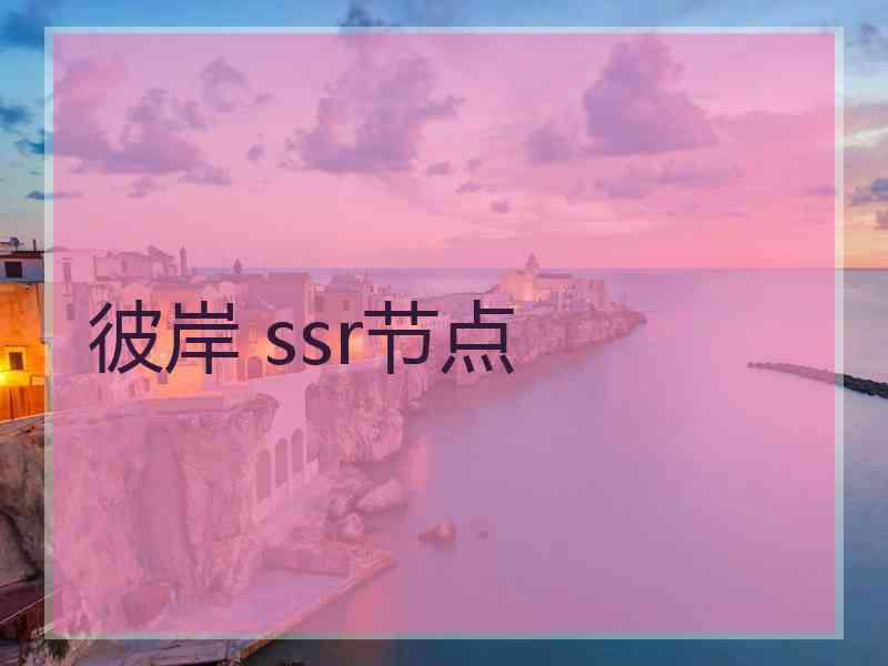 彼岸 ssr节点