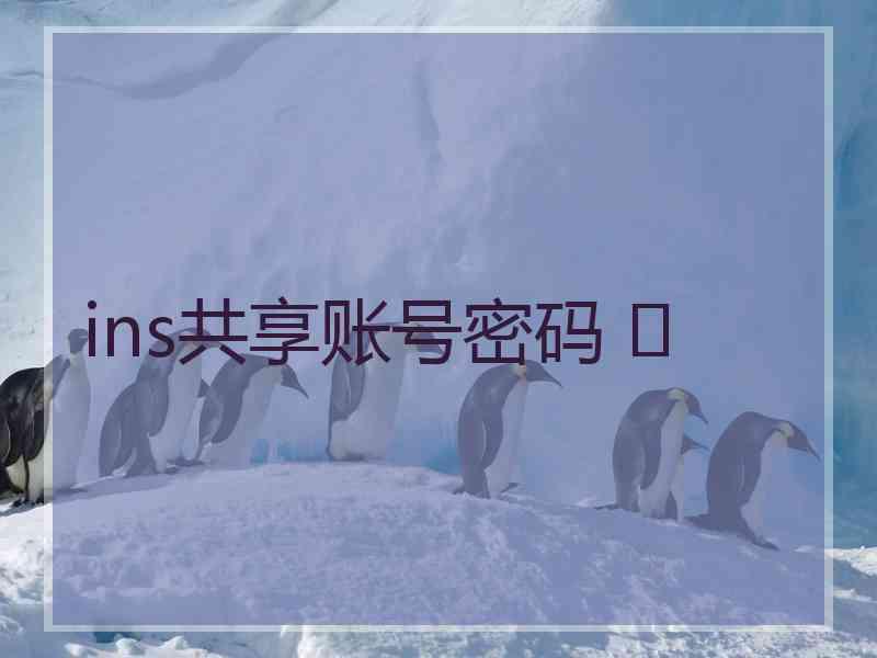 ins共享账号密码 	