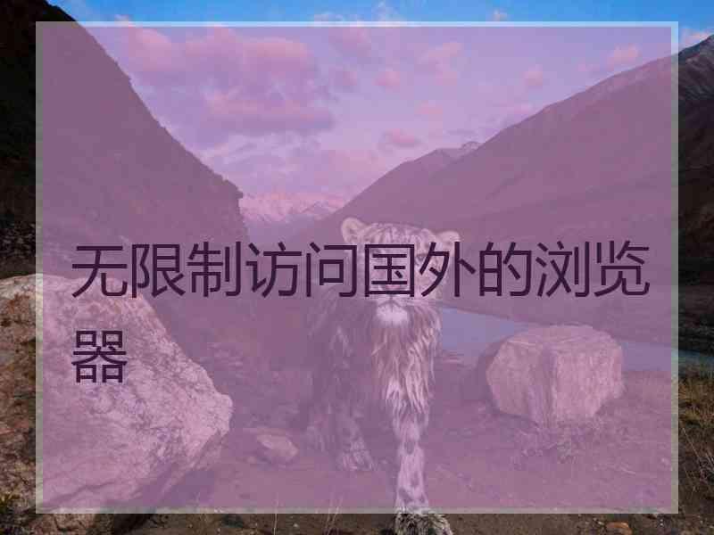 无限制访问国外的浏览器