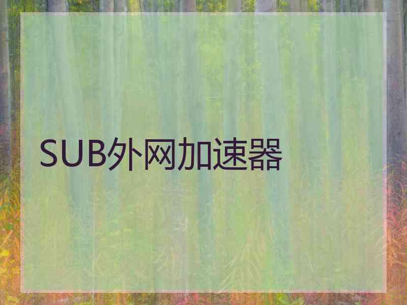 SUB外网加速器