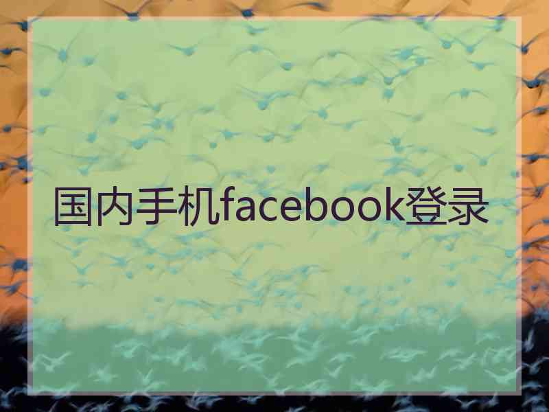 国内手机facebook登录