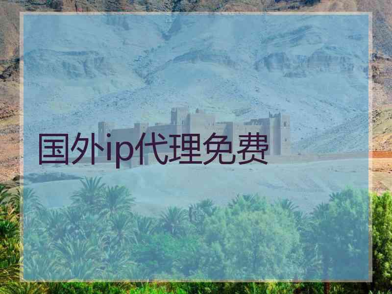 国外ip代理免费