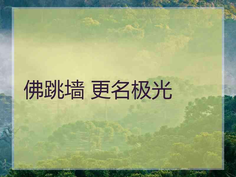 佛跳墙 更名极光