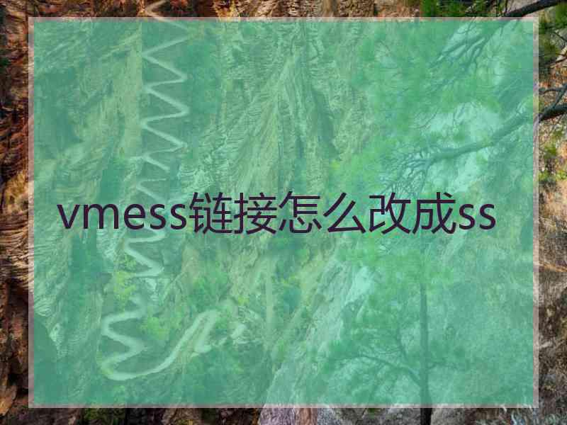 vmess链接怎么改成ss