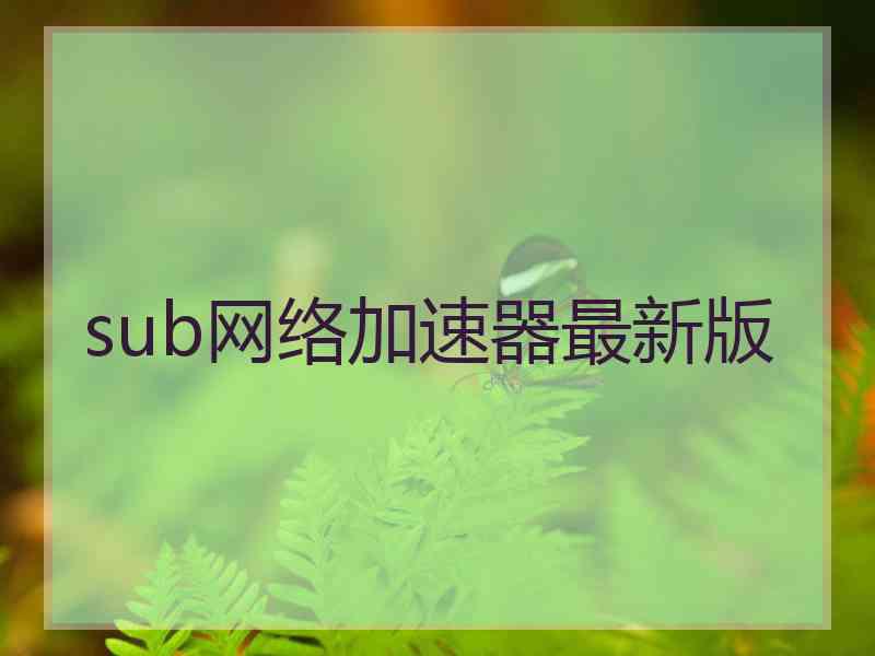 sub网络加速器最新版