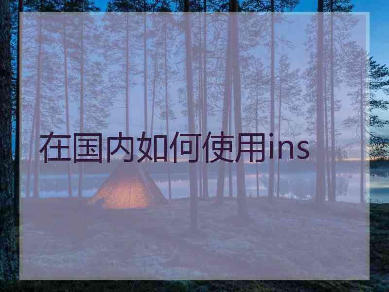 在国内如何使用ins
