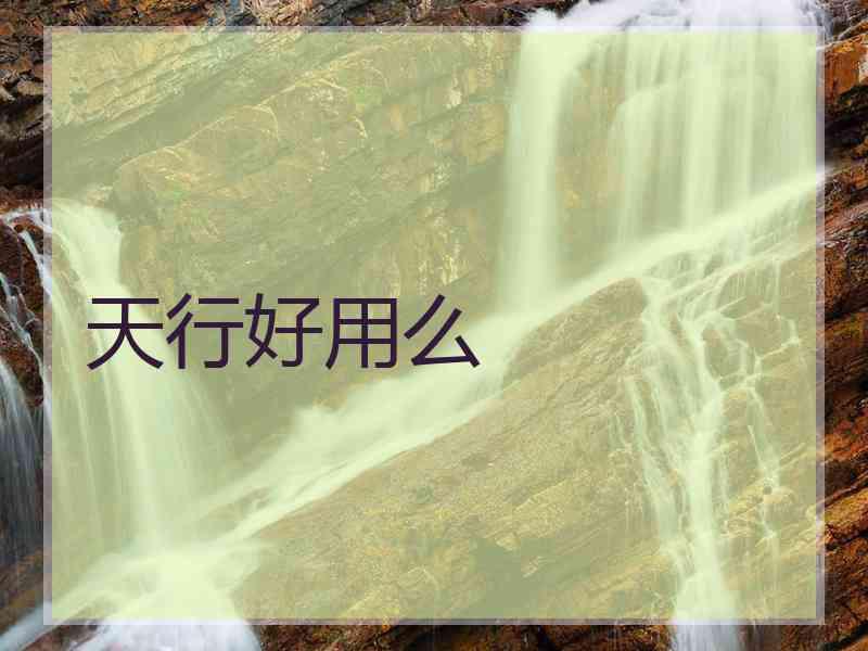 天行好用么