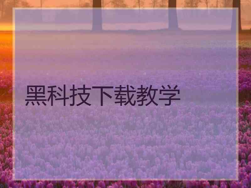 黑科技下载教学