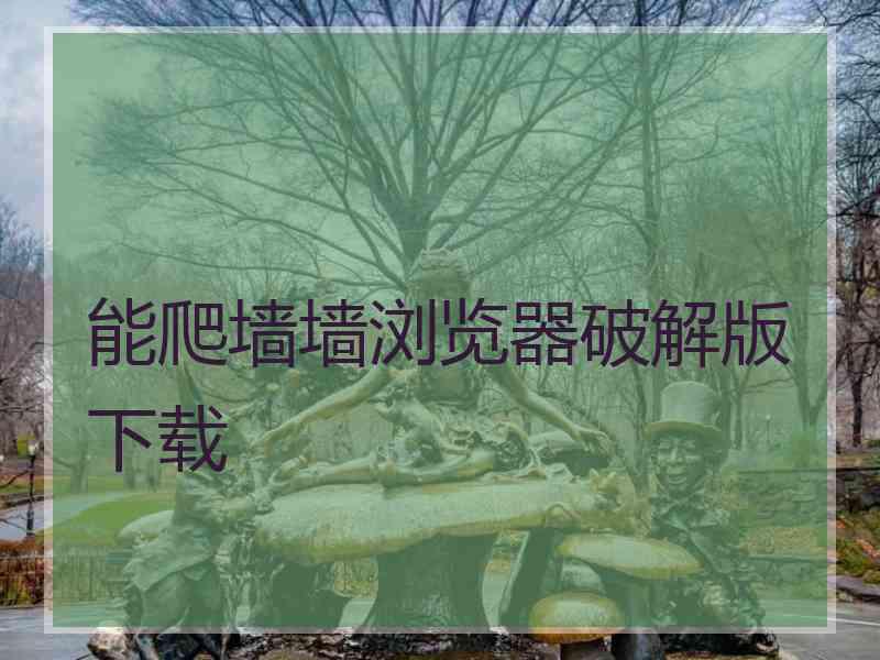 能爬墙墙浏览器破解版下载