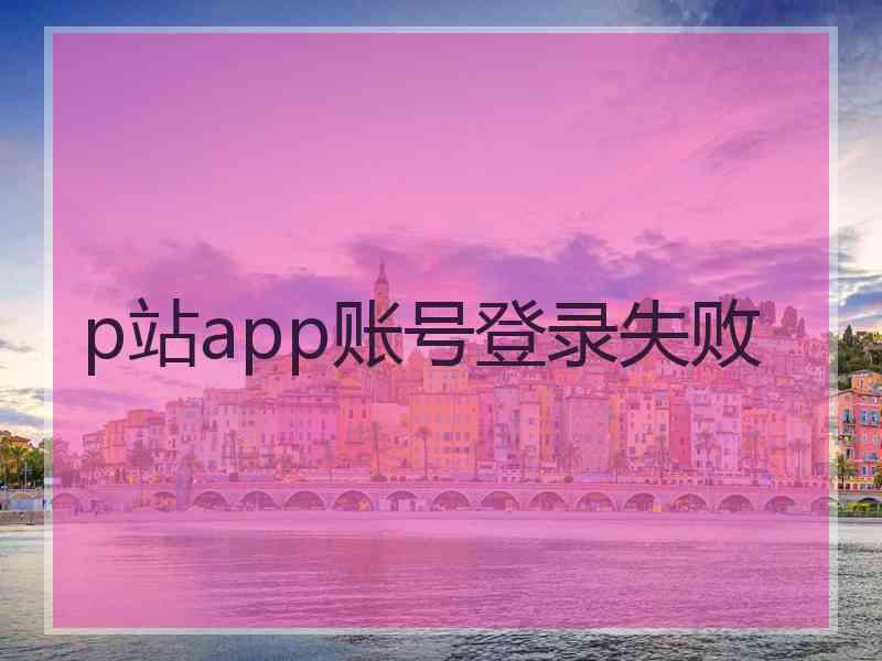 p站app账号登录失败