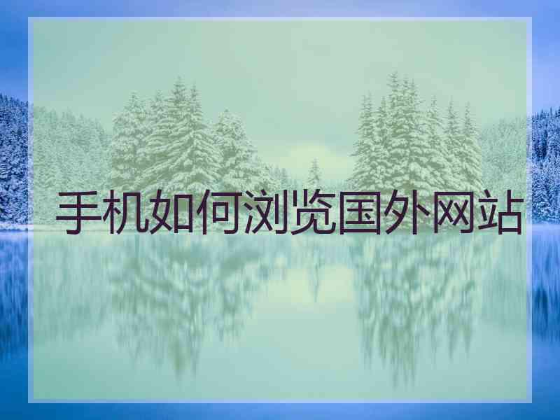 手机如何浏览国外网站