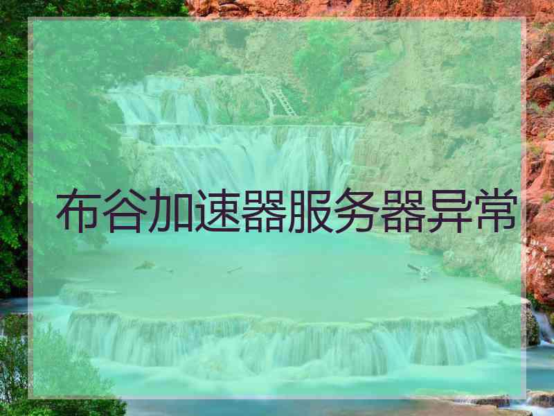 布谷加速器服务器异常