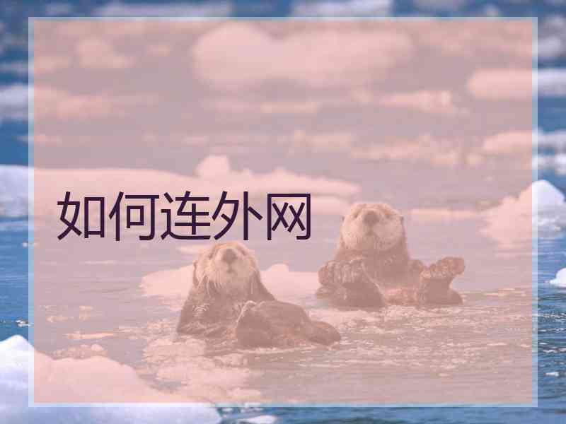 如何连外网