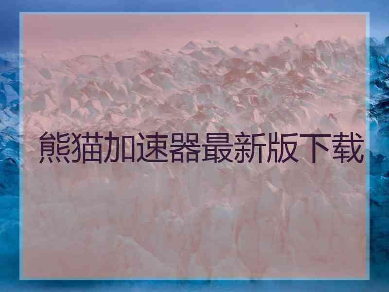 熊猫加速器最新版下载