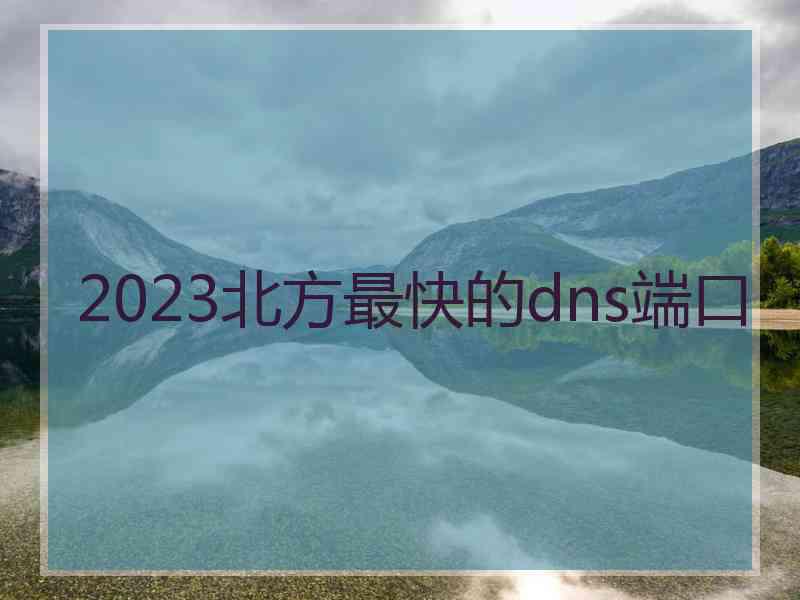 2023北方最快的dns端口