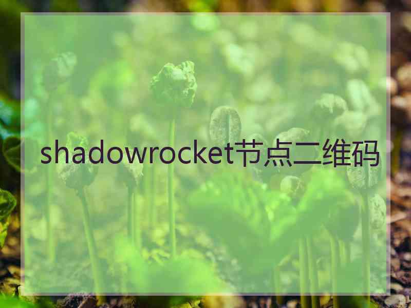 shadowrocket节点二维码