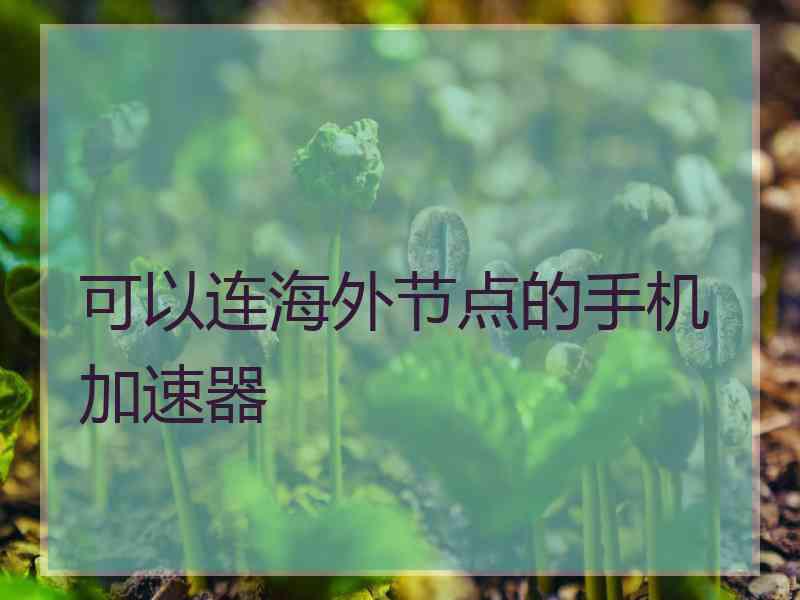 可以连海外节点的手机加速器