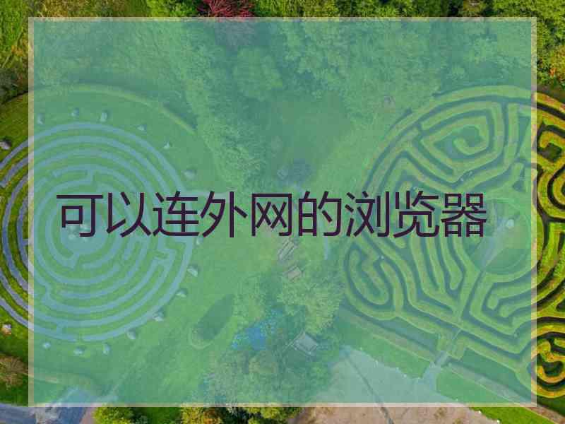 可以连外网的浏览器