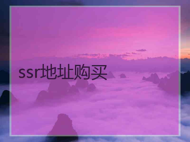 ssr地址购买