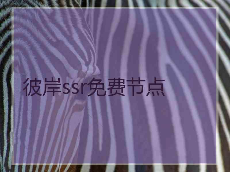 彼岸ssr免费节点