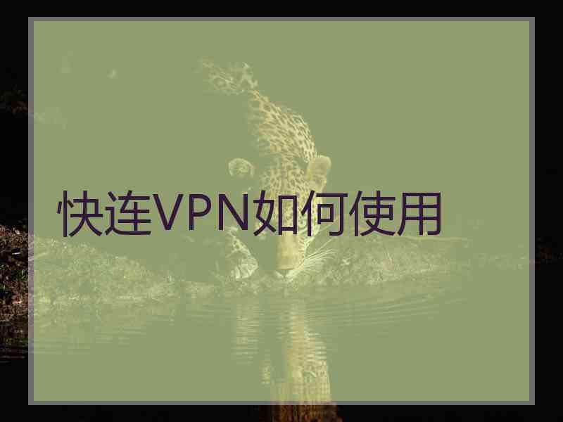 快连VPN如何使用