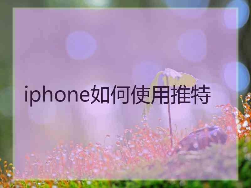 iphone如何使用推特