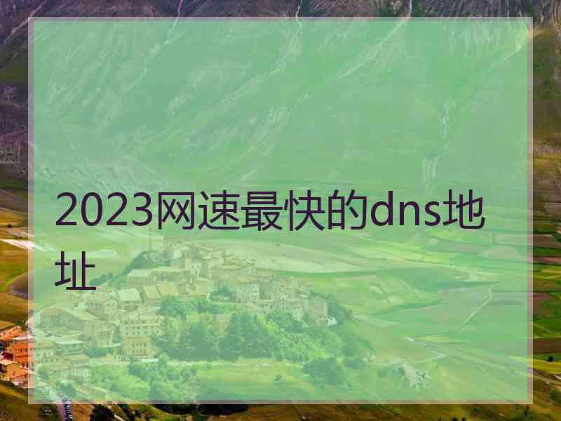 2023网速最快的dns地址