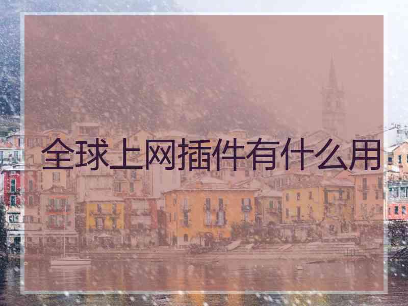 全球上网插件有什么用