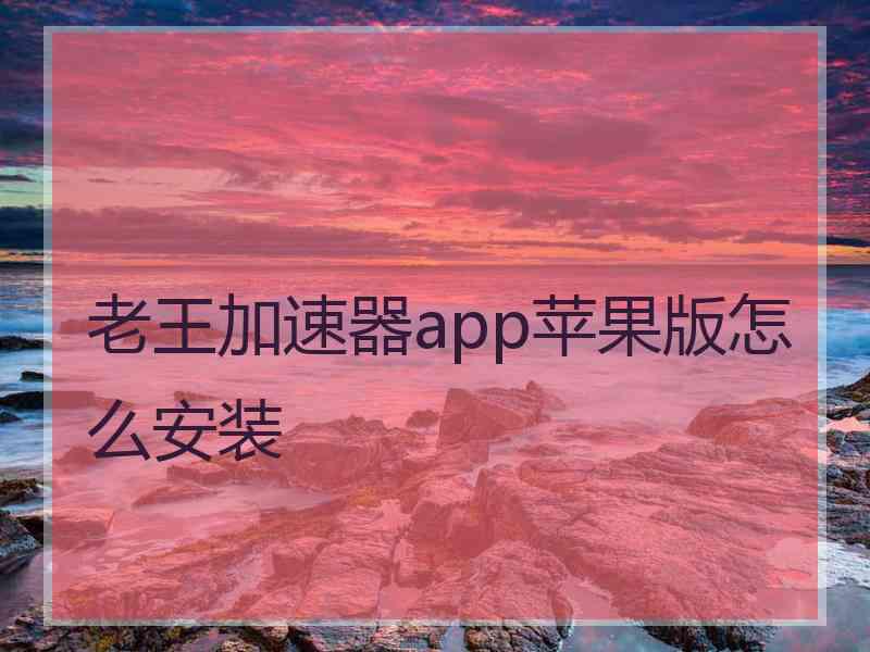 老王加速器app苹果版怎么安装