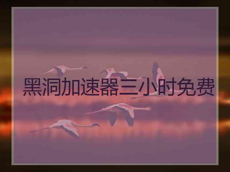 黑洞加速器三小时免费