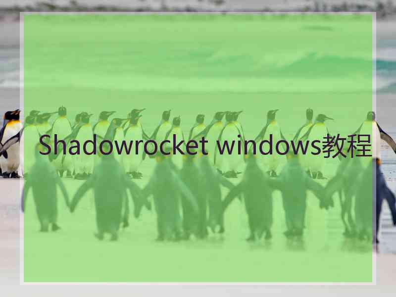 Shadowrocket windows教程