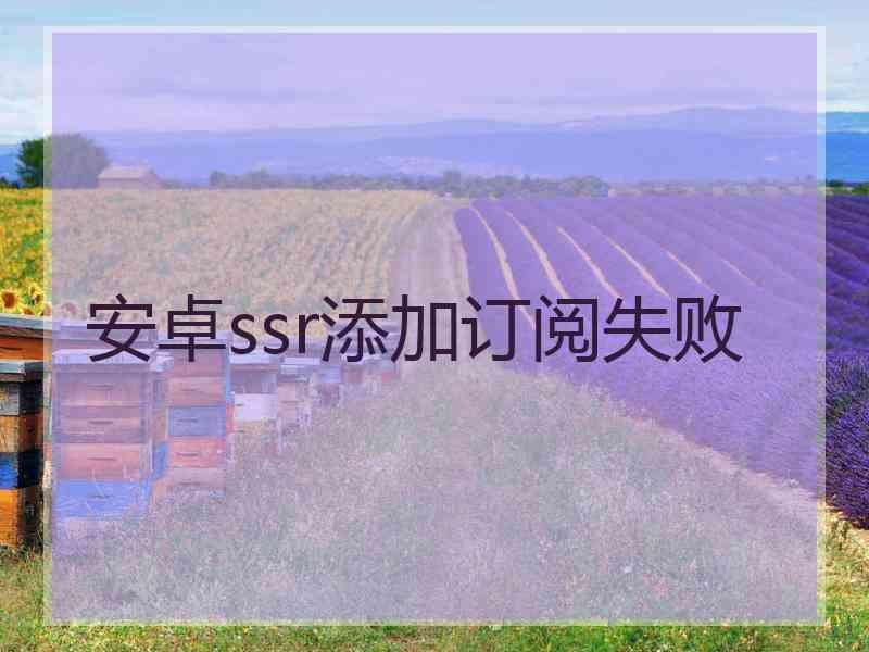 安卓ssr添加订阅失败