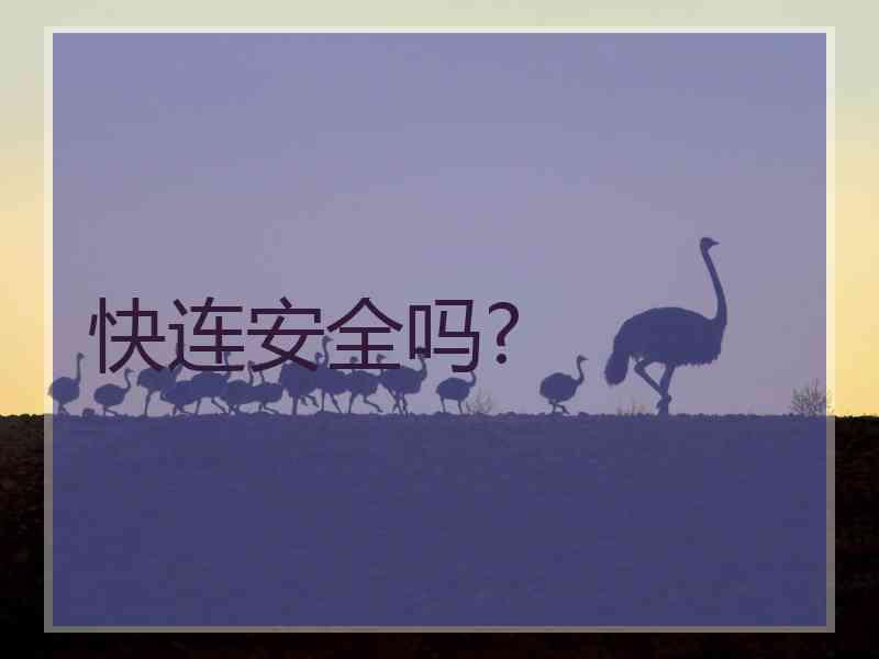 快连安全吗?