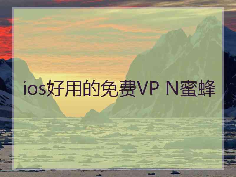 ios好用的免费VP N蜜蜂